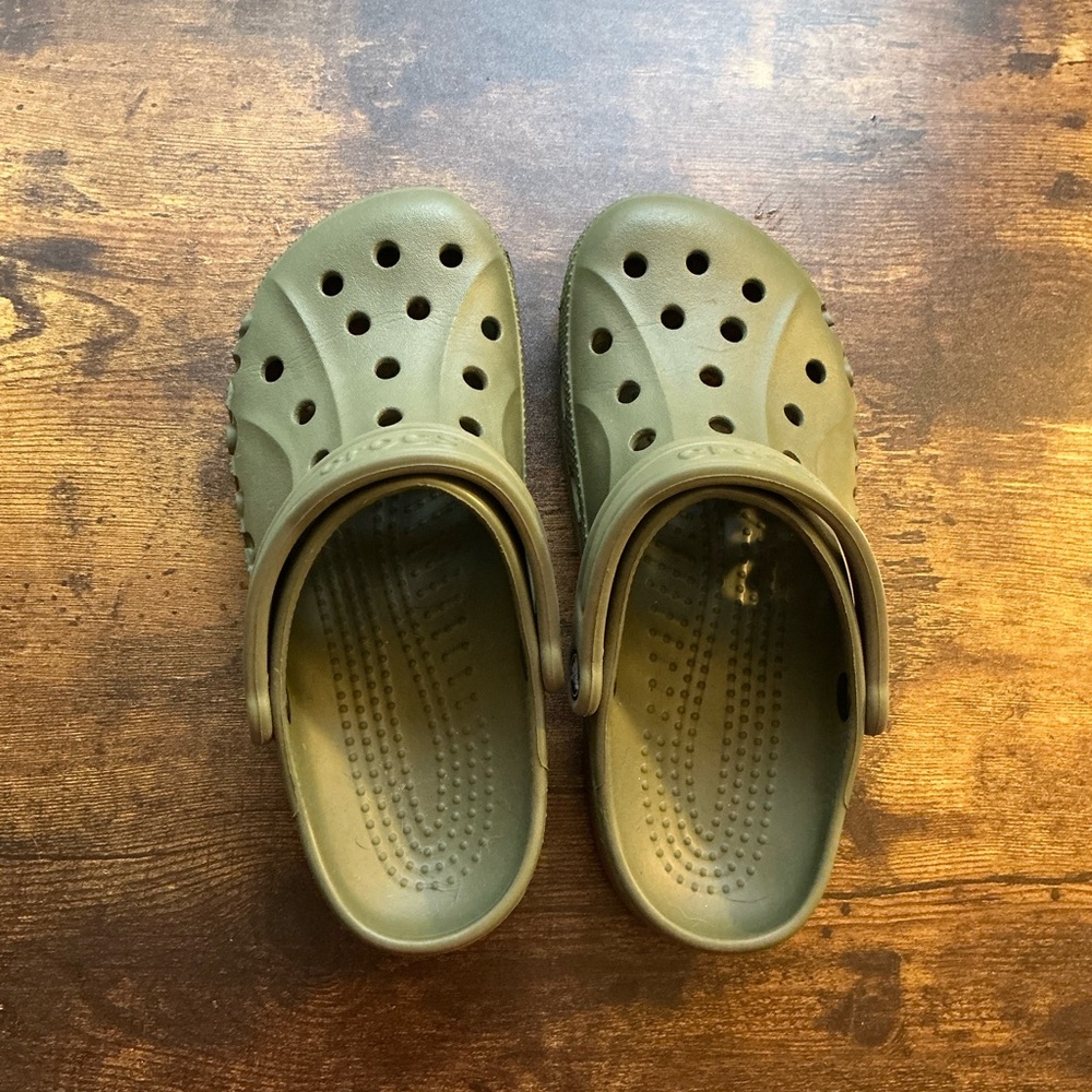 CROCS Kids Olive Green Clogs